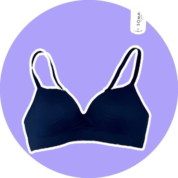 Soma Womens 38 DD Enbliss Wireless Nightfall Navy Blue Bra New NWT - Picture 2 of 11